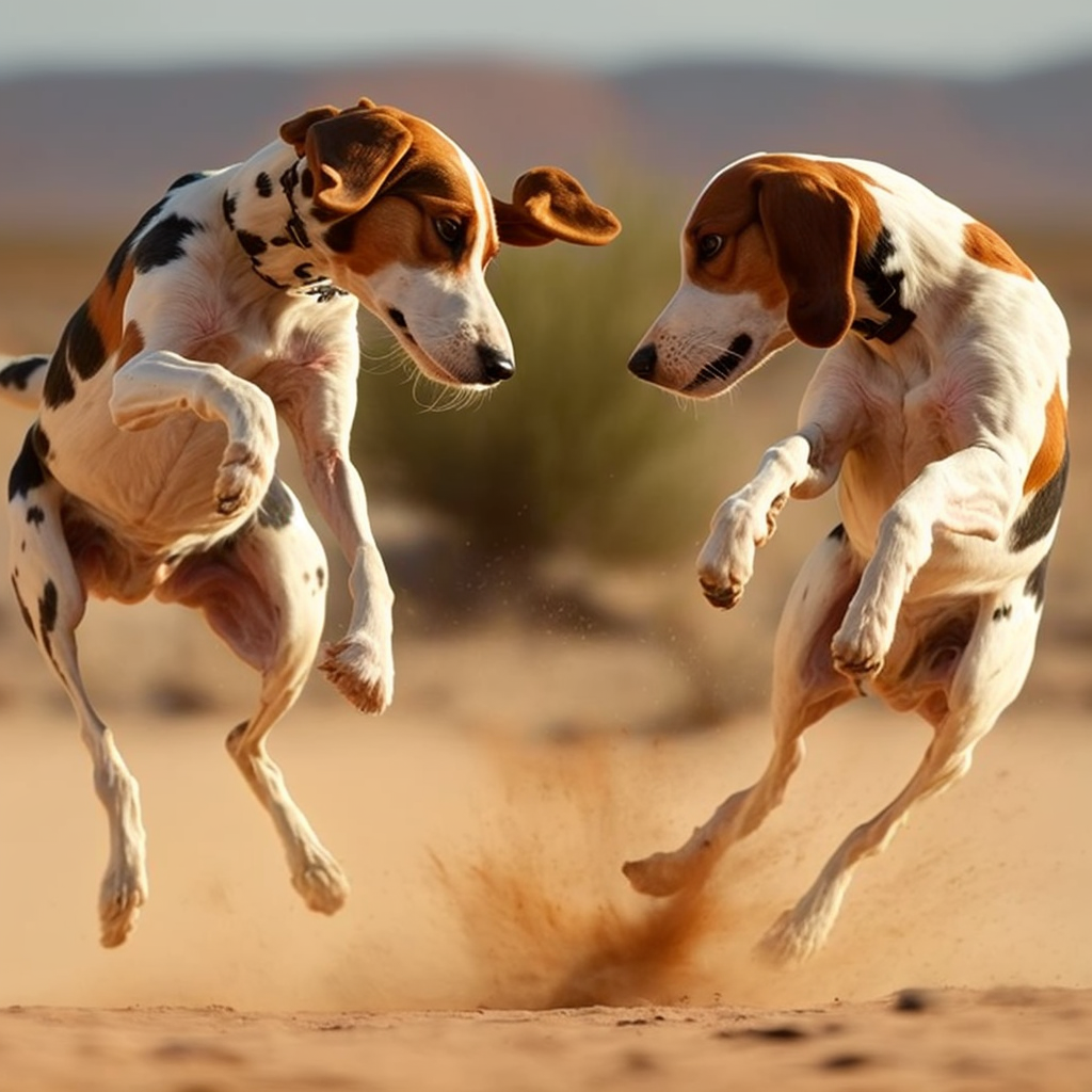 two_American_Foxhounds_Playing
