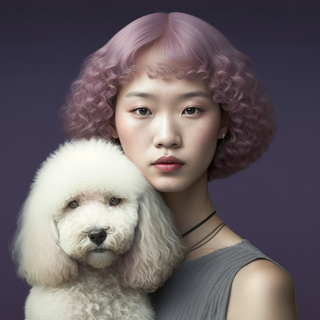 Poodle_with_an_south_korean_girl_posing